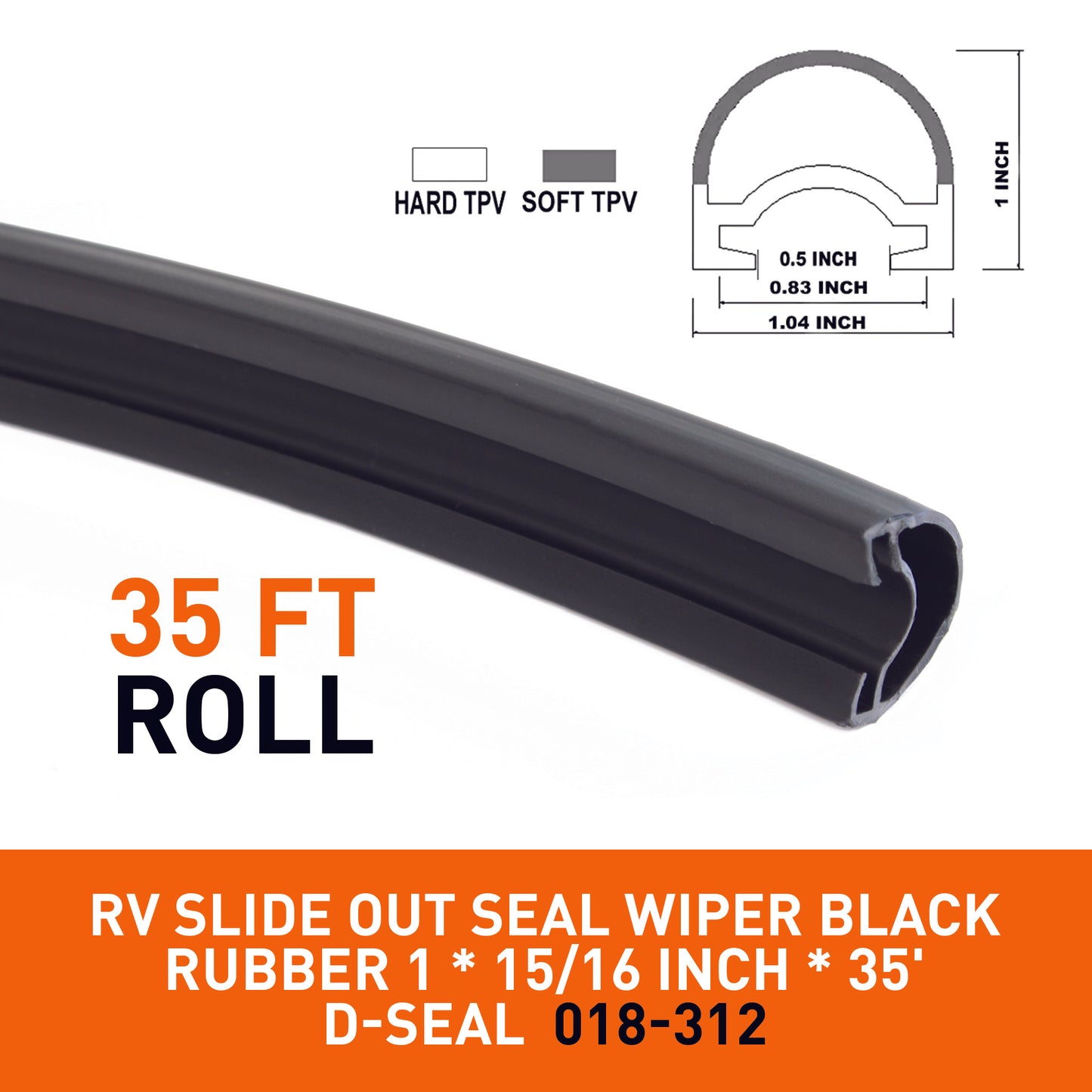 Combo RV Slide Out Rubbers, D-Seal Wiper, Keystone, Forest River, 018-312-EKD & 018-341 EK