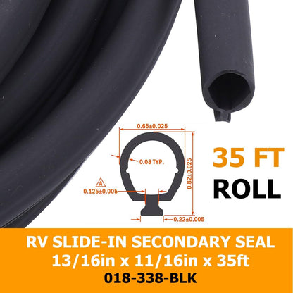 018-546 Clip Seal with 2" Wiper and 018-338-BLK Slide-in Secondary Seal | 35ft | Works with Keytone, Northwood, Winnebago