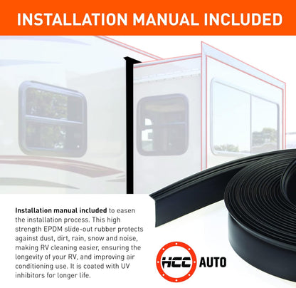 R854056 for RV 1-1/2'' Slide-Out Wiper Seal (Clip-On) (Sold per 25' slideout Seal) - Sealant & Installation Manual Included (A9889)