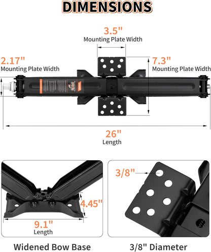 6500 lbs RV Camper Scissor Jack, 24" Trailer Leveling Stabilizer 4PK