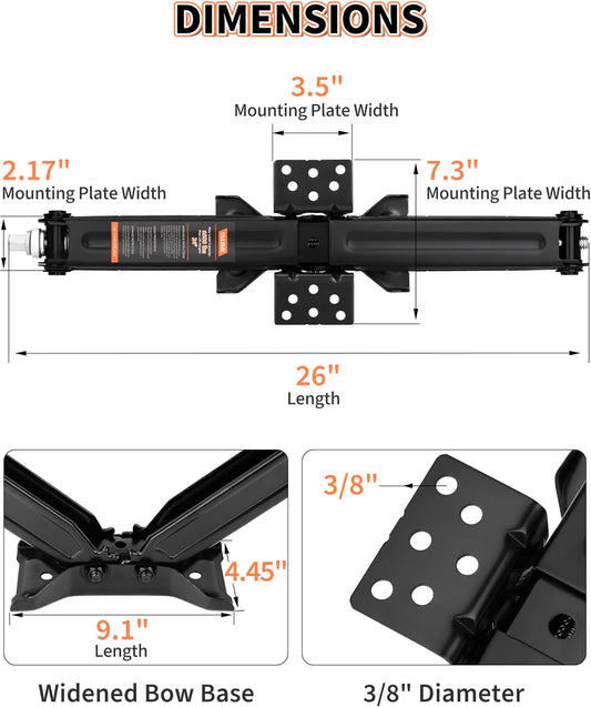6500 lbs RV Camper Scissor Jack, 24" Trailer Leveling Stabilizer 4PK