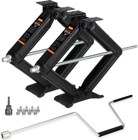 6500 lbs RV Camper Scissor Jack, 24" Trailer Leveling Stabilizer 2-pack