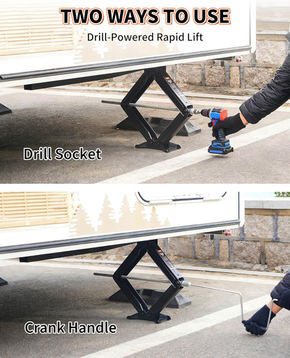 6500 lbs RV Camper Scissor Jack, 24" Trailer Leveling Stabilizer 4PK
