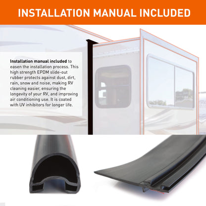 Combo RV Slide Out Rubbers, D-Seal Wiper, Keystone, Forest River, 018-312-EKD & 018-341 EK - HCC Auto