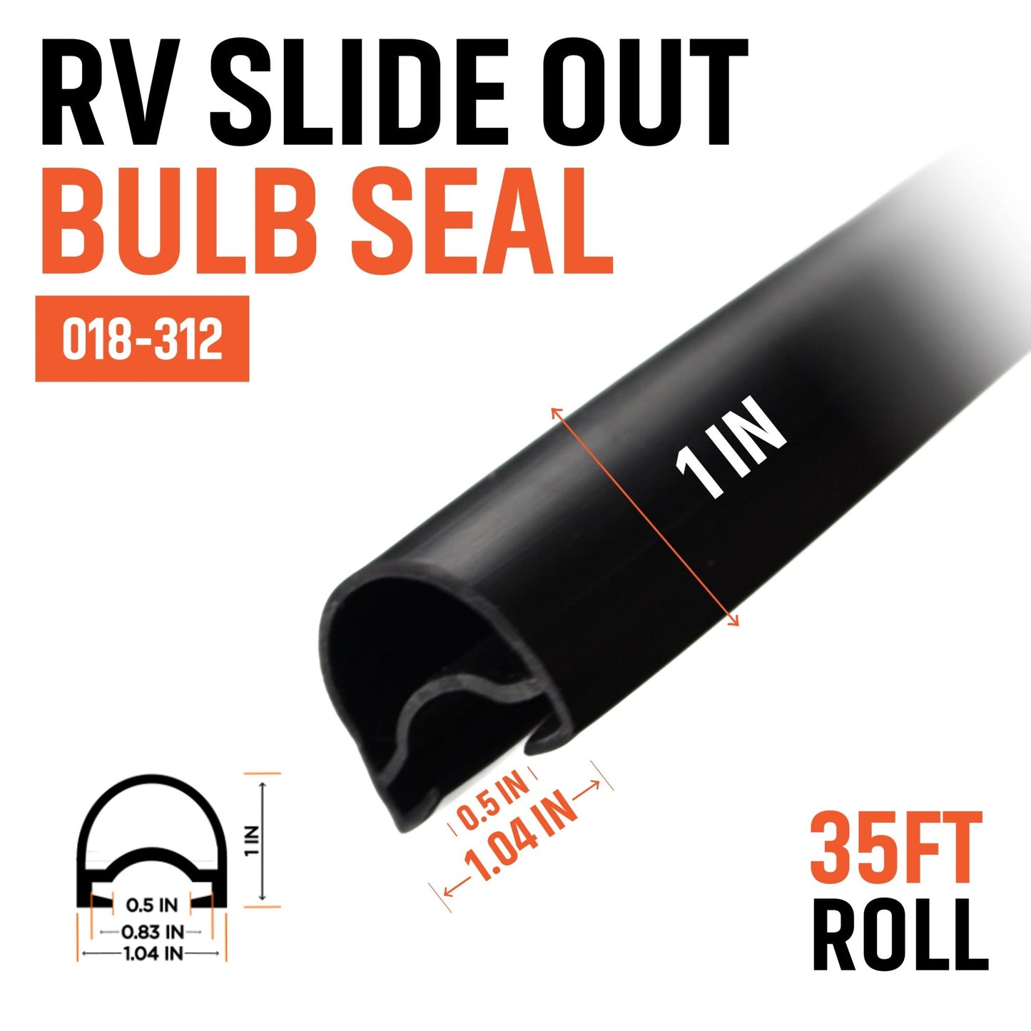 Combo RV Slide Out Rubbers, D-Seal Wiper, Keystone, Forest River, 018-312-EKD & 018-341 EK - HCC Auto