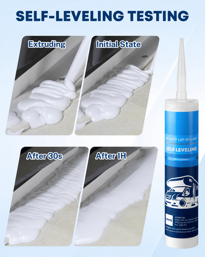 RV Roof Sealant 4 Pack, Self-Leveling Lap Sealant White - HCC Auto